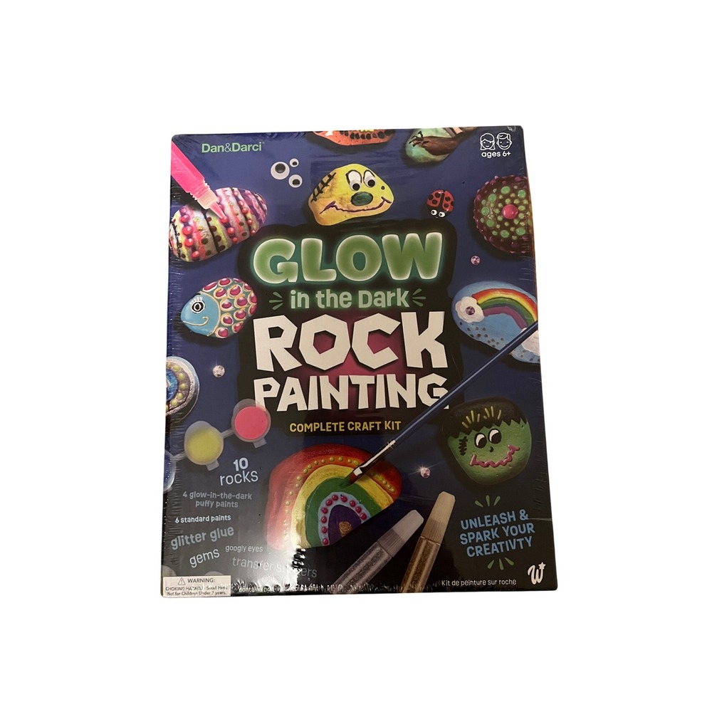 Dan&Darci Glow in the Dark Rock Painting Kit Kids Arts and Crafts Set DD-071